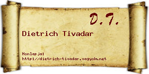 Dietrich Tivadar névjegykártya