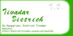 tivadar dietrich business card